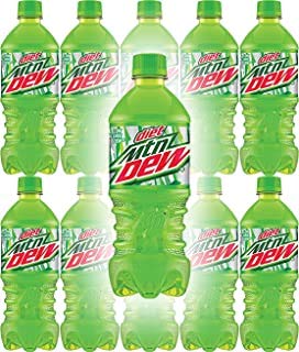 Diet Mountain Dew (MTN) 20 oz Soda Bottles (Pack of 12, Total of 240 FL OZ) Mountain dew 20 Fl Oz (Pack of 12)